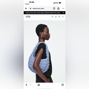 COS Quilted Gray Shoulder Bag